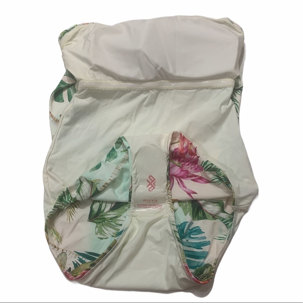 NWOT Pilyq Size Small Tulum Multi Tie One Piece Floral Swimsuit - Picture 9 of 11